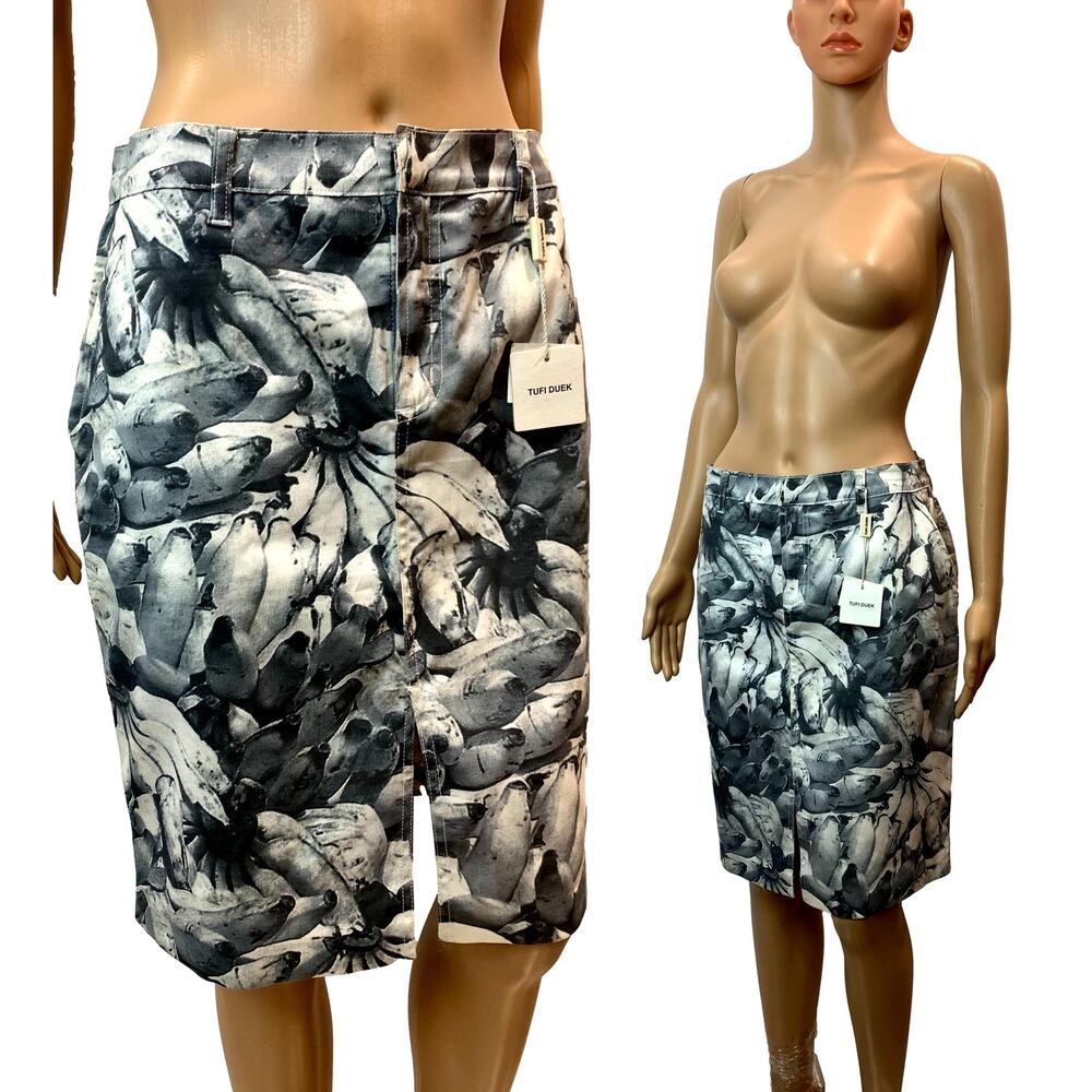 2001 Vintage Deadstock Tufi Duek Banana Photo Print Skirt | 42 | W 30.5" - Picture 4 of 10